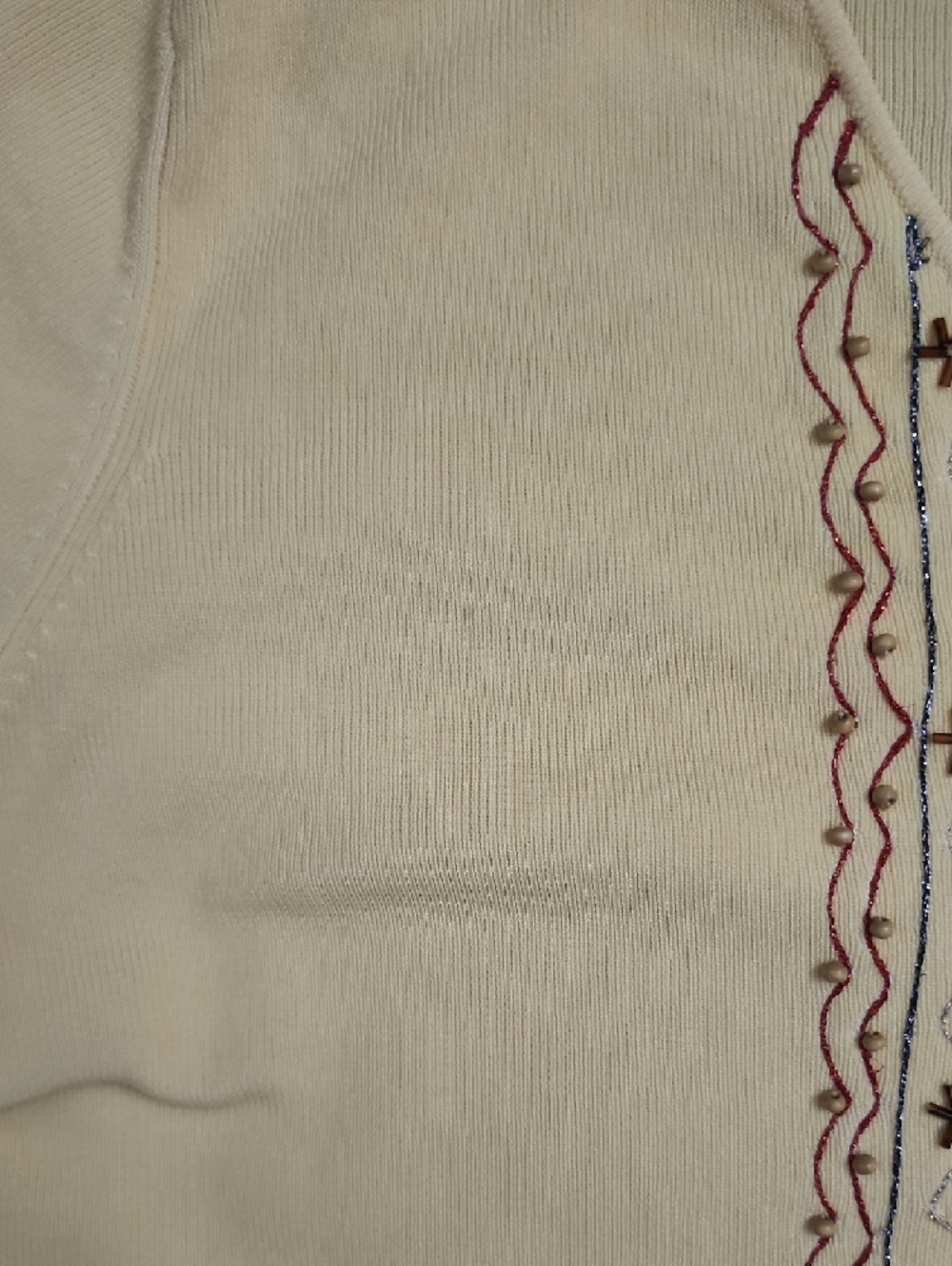 Yellow Embroidered V-Neck Short Sleeve Sweater Top- Brand Is LOULOU - Picture 5 of 9